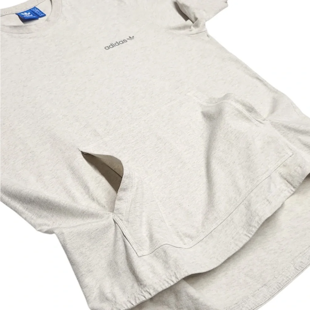 Adidas T Shirt Mens Medium Gray Logo Casual‎ Cotton Short Sleeve * Size:Large